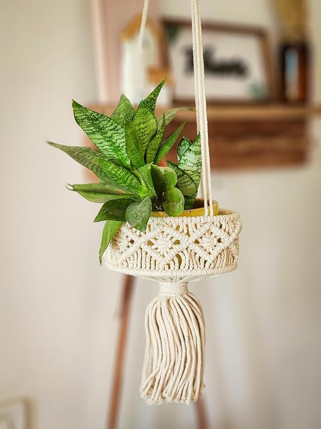 Macrame Storage Hanging Basket For Home - Leechoo